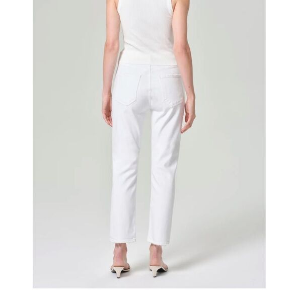 AGOLDE Riley High Rise Straight Crop Jean in Sour Cream White Size 26 - Picture 2 of 13